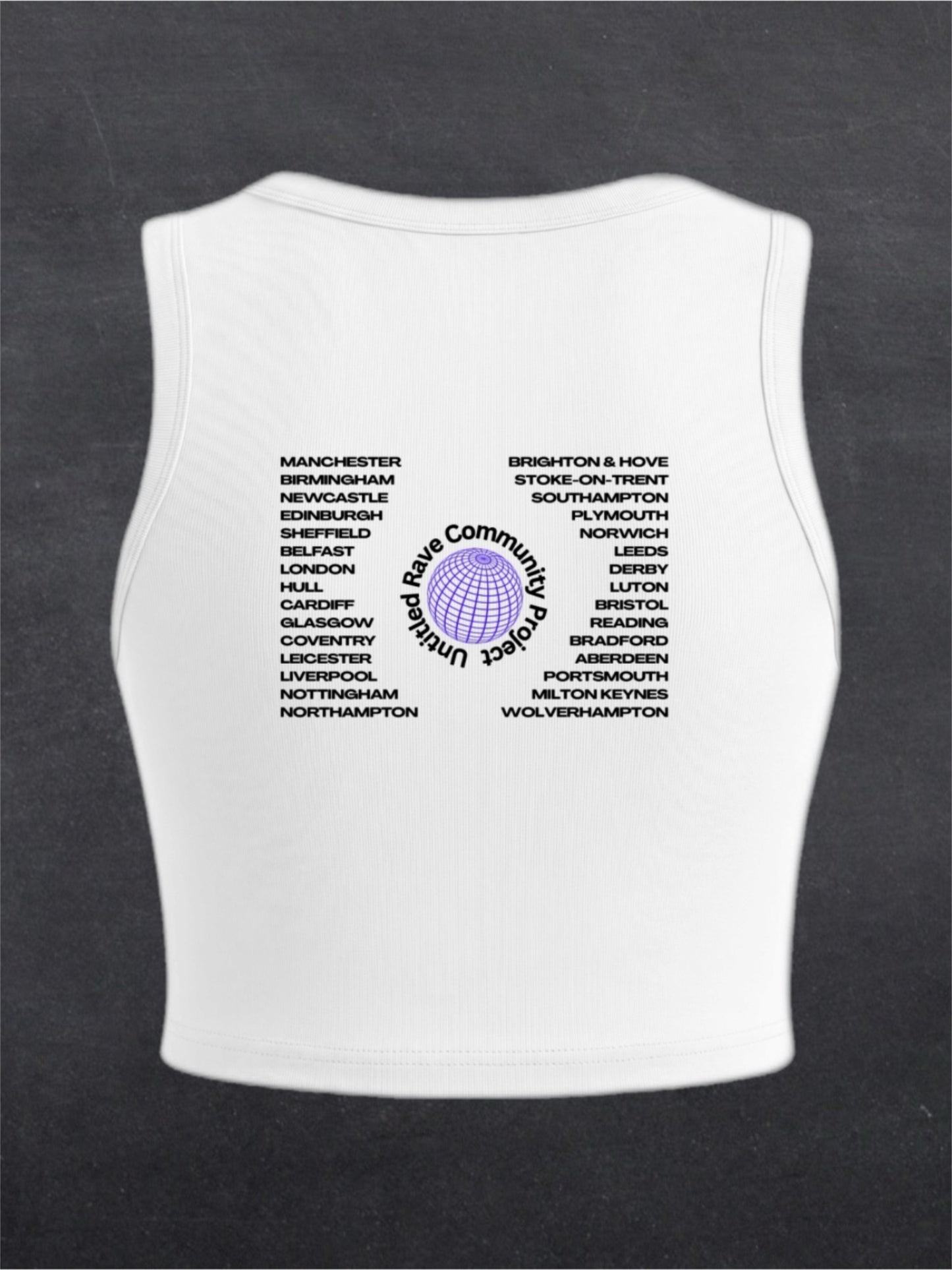 United Rave Kingdom Crewneck Crop Top - BACK PRINT (multiple colours)