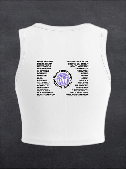 United Rave Kingdom Crewneck Crop Top - BACK PRINT (multiple colours)