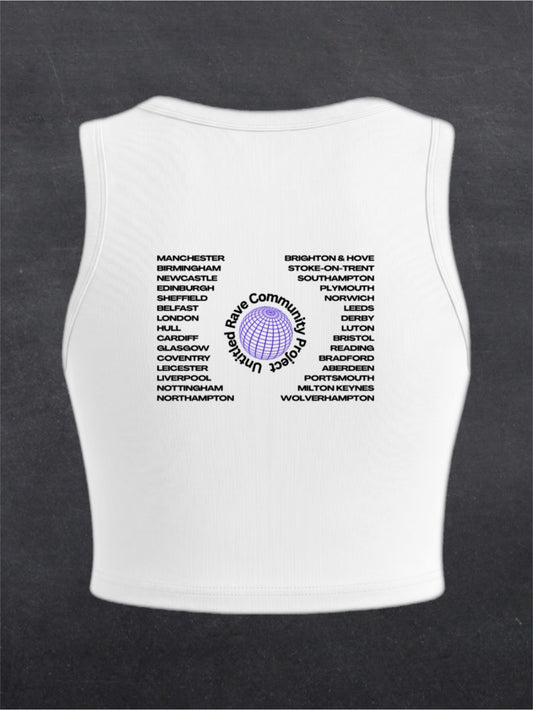United Rave Kingdom Crewneck Crop Top - BACK PRINT (multiple colours)