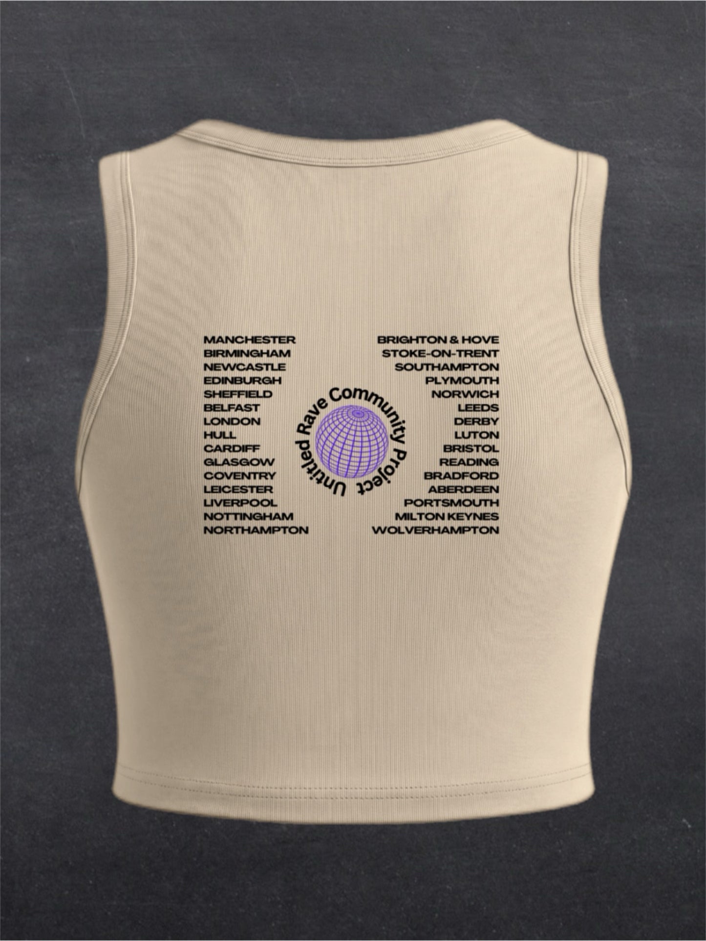 United Rave Kingdom Crewneck Crop Top - BACK PRINT (multiple colours)