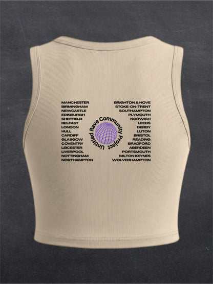 United Rave Kingdom Crewneck Crop Top - BACK PRINT (multiple colours)