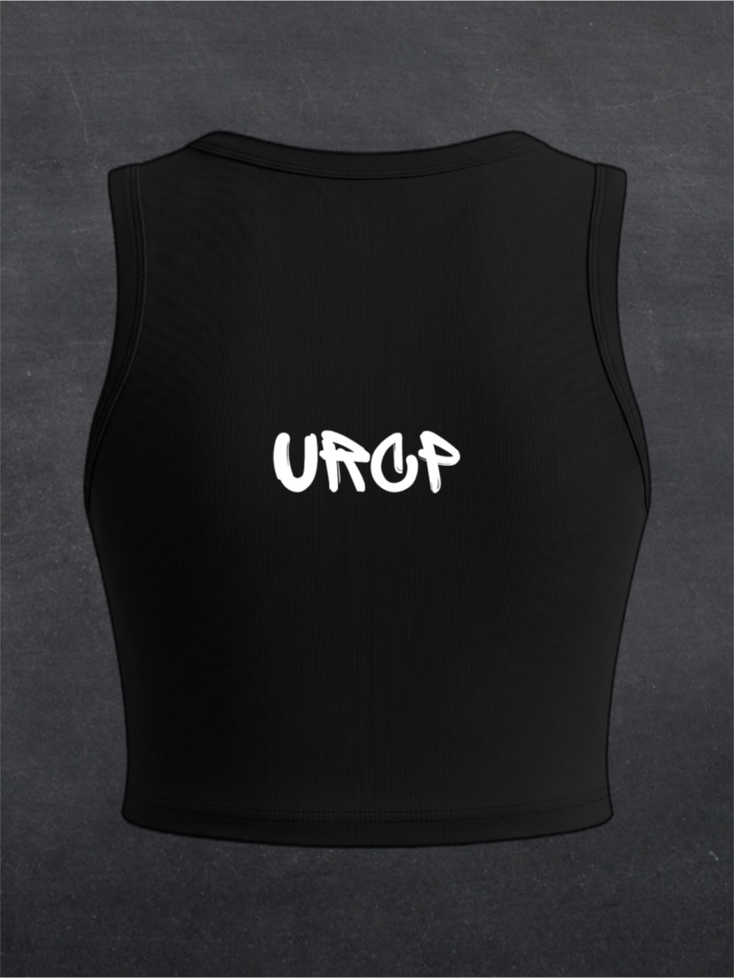 URCP Graffiti Crewneck Crop Top - BACK PRINT (black)