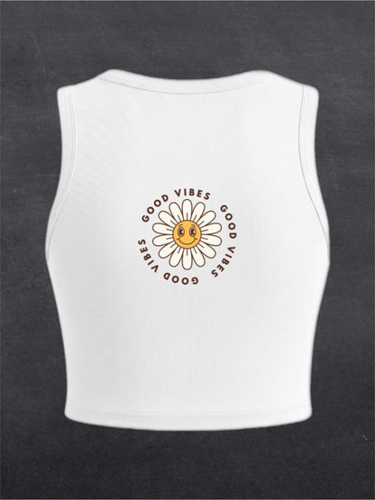 Good Vibes Crewneck Crop Top - BACK PRINT (multiple colours)