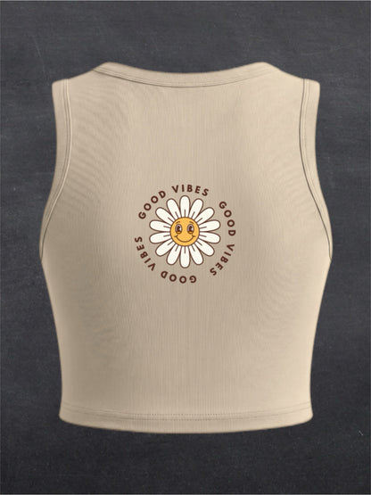 Good Vibes Crewneck Crop Top - BACK PRINT (multiple colours)