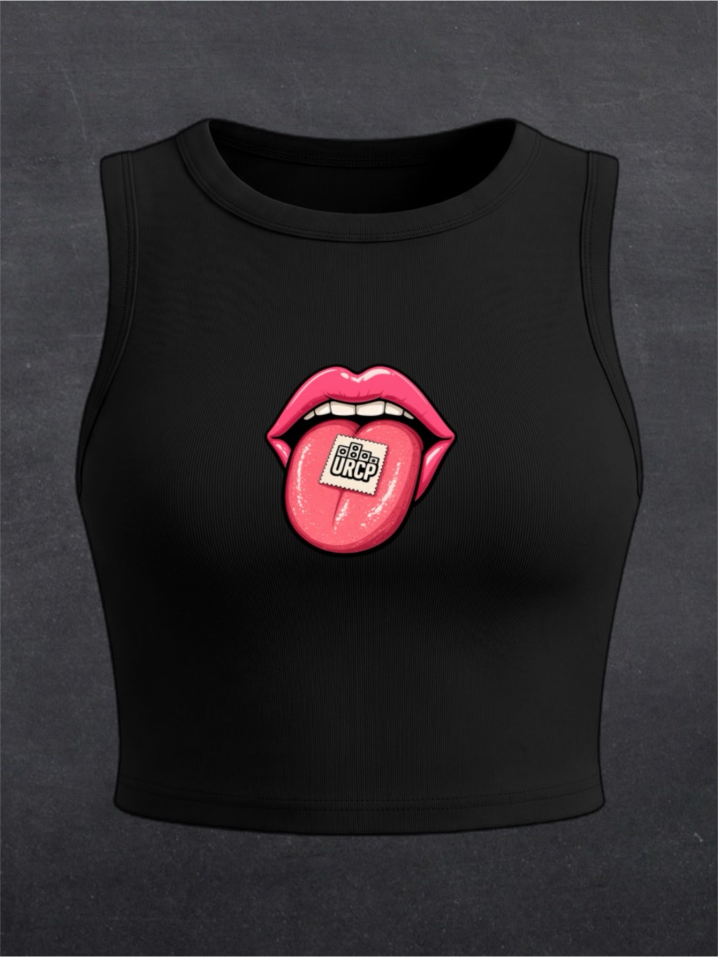 URCP Tab Crewneck Crop Top - FRONT PRINT (multiple colours)