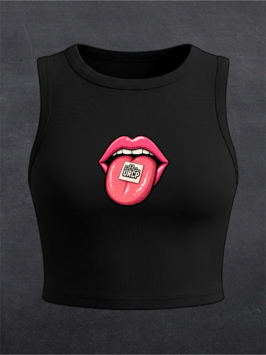 URCP Tab Crewneck Crop Top - FRONT PRINT (multiple colours)