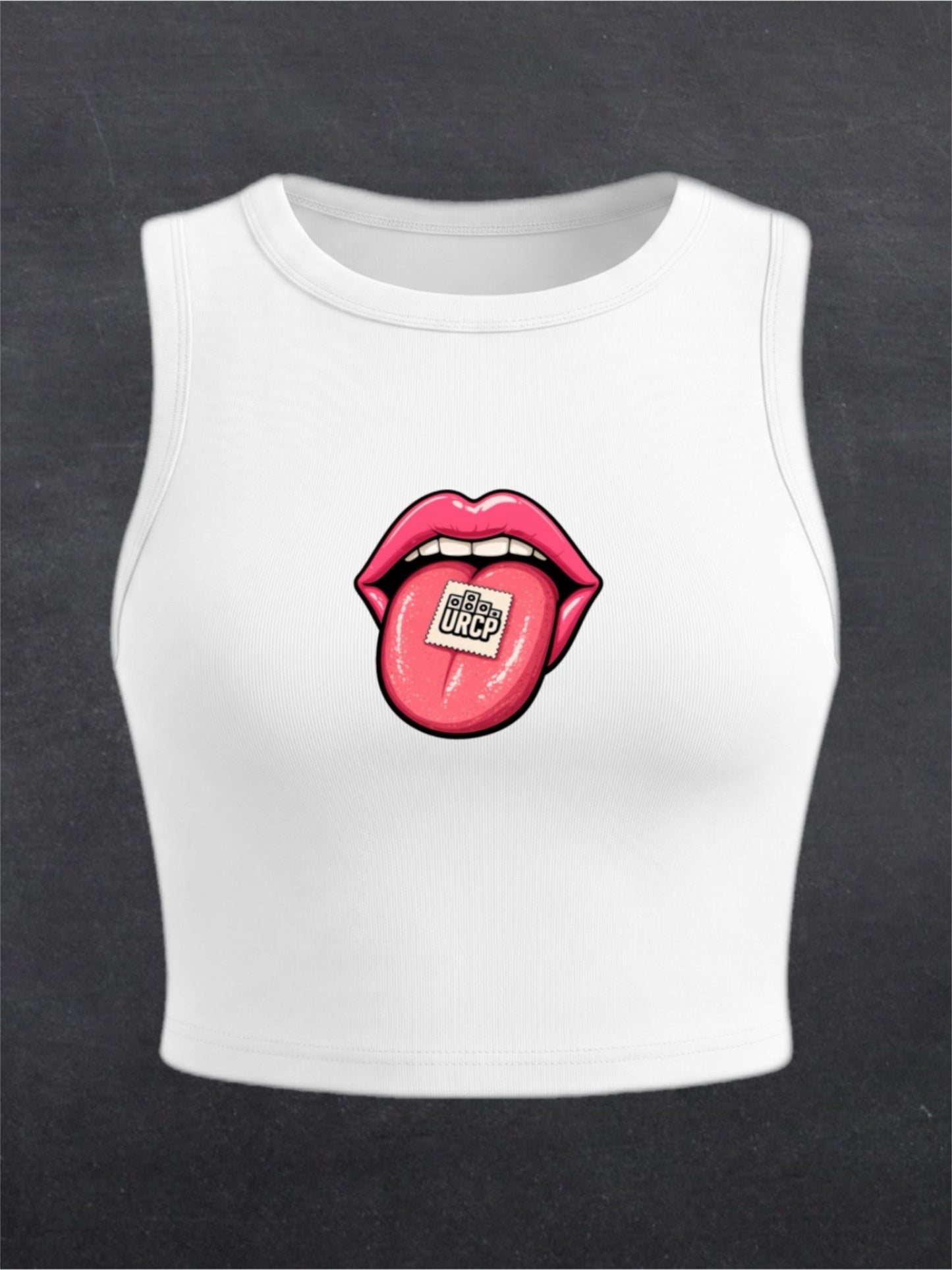 URCP Tab Crewneck Crop Top - FRONT PRINT (multiple colours)