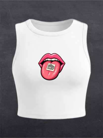 URCP Tab Crewneck Crop Top - FRONT PRINT (multiple colours)