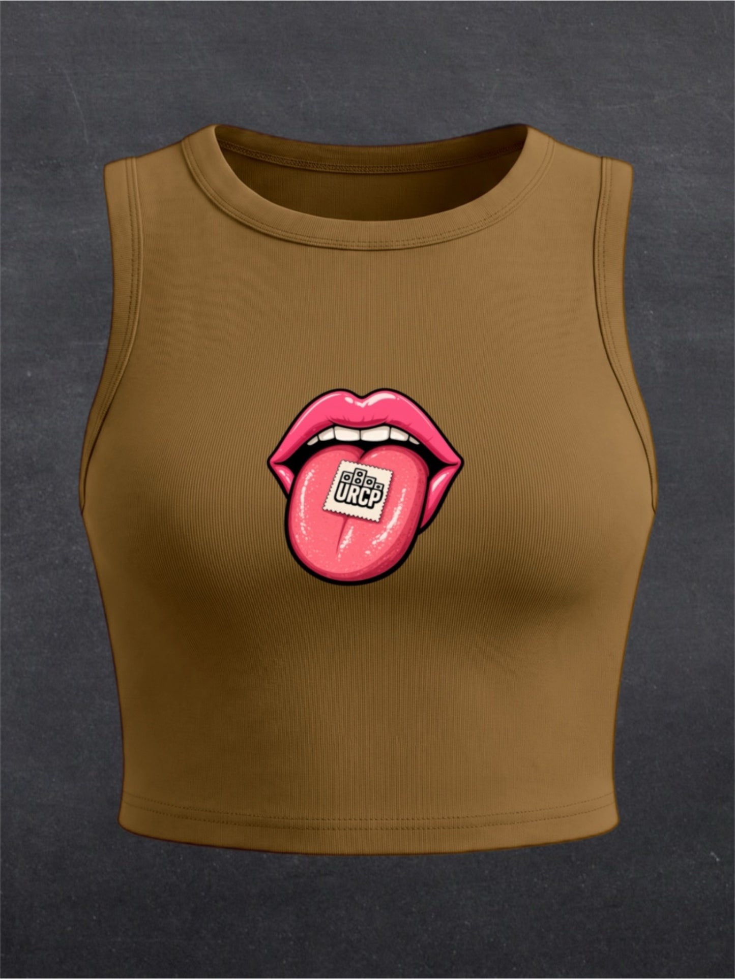 URCP Tab Crewneck Crop Top - FRONT PRINT (multiple colours)