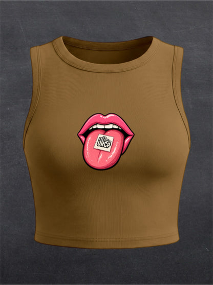 URCP Tab Crewneck Crop Top - FRONT PRINT (multiple colours)