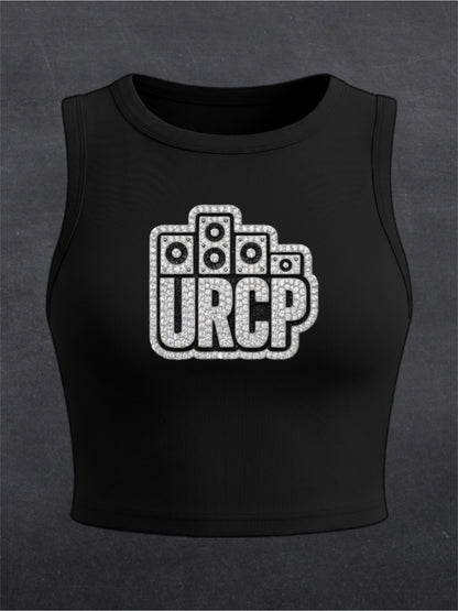 URCP Diamond Logo Crewneck Crop Top - FRONT PRINT (multiple colours)