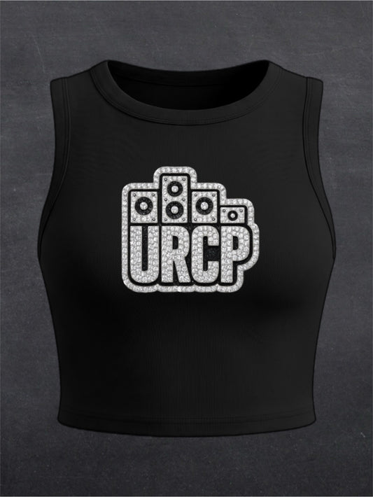 URCP Diamond Logo Crewneck Crop Top - FRONT PRINT (multiple colours)