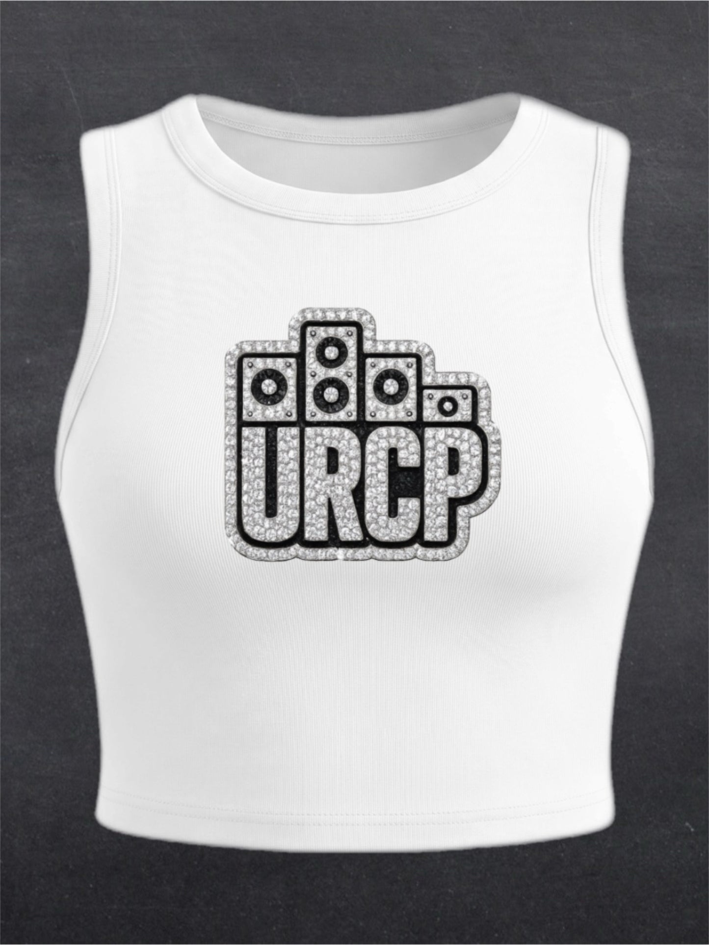 URCP Diamond Logo Crewneck Crop Top - FRONT PRINT (multiple colours)