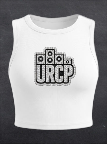 URCP Diamond Logo Crewneck Crop Top - FRONT PRINT (multiple colours)