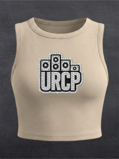 URCP Diamond Logo Crewneck Crop Top - FRONT PRINT (multiple colours)