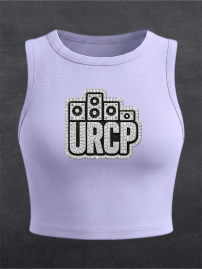 URCP Diamond Logo Crewneck Crop Top - FRONT PRINT (multiple colours)