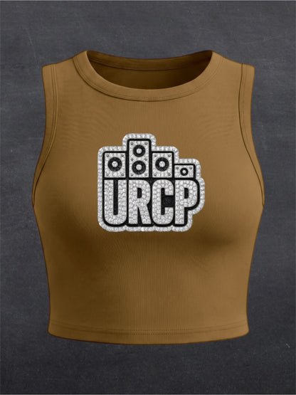 URCP Diamond Logo Crewneck Crop Top - FRONT PRINT (multiple colours)