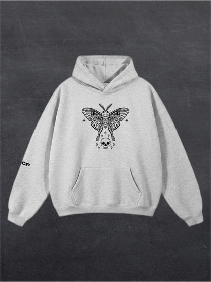 SKULL MOTH UNISEX HOODIE - FRONT PRINT - (multiple colours)