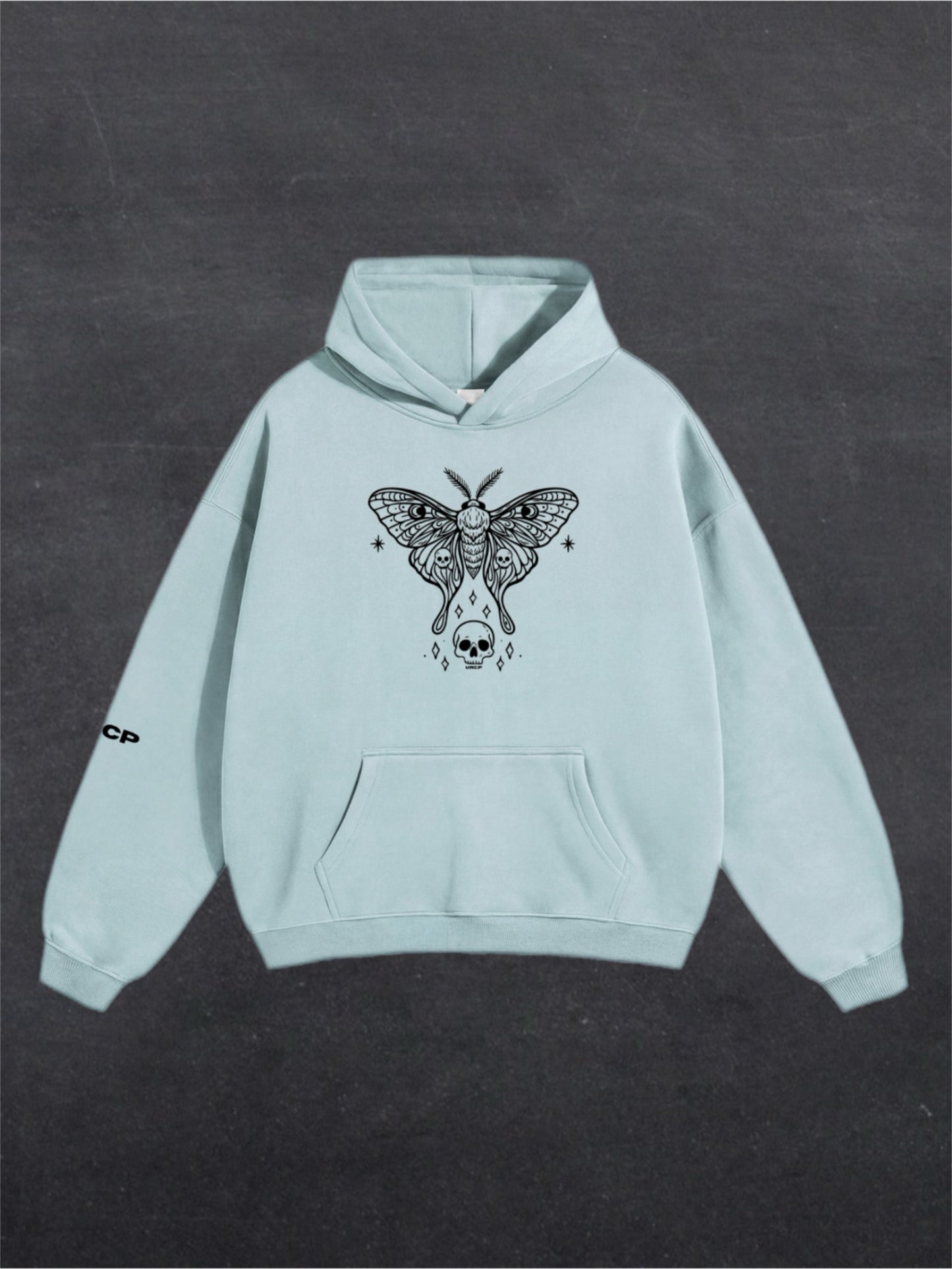 SKULL MOTH UNISEX HOODIE - FRONT PRINT - (multiple colours)