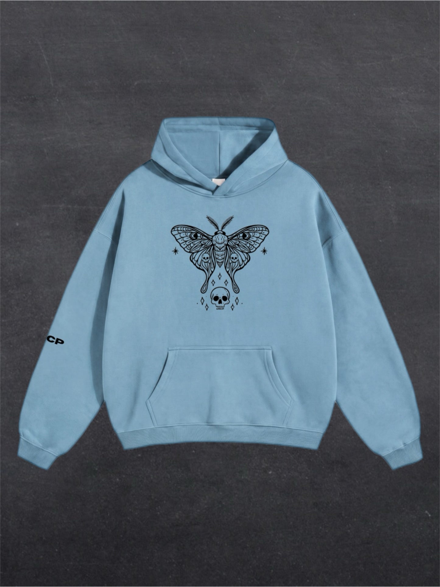 SKULL MOTH UNISEX HOODIE - FRONT PRINT - (multiple colours)