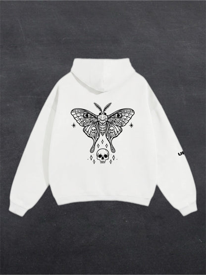 SKULL MOTH UNISEX HOODIE - BACK PRINT (multiple colours)