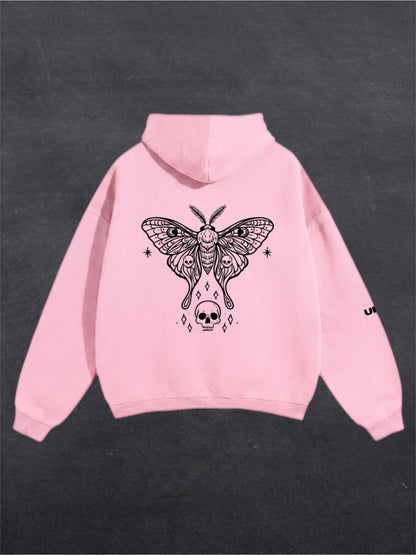 SKULL MOTH UNISEX HOODIE - BACK PRINT (multiple colours)