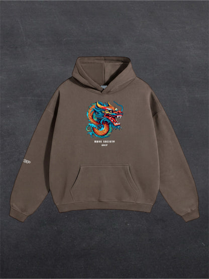 RAVE SOCIETY DRAGON UNISEX HOODIE - FRONT PRINT (multiple colours)