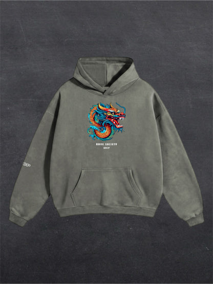 RAVE SOCIETY DRAGON UNISEX HOODIE - FRONT PRINT (multiple colours)