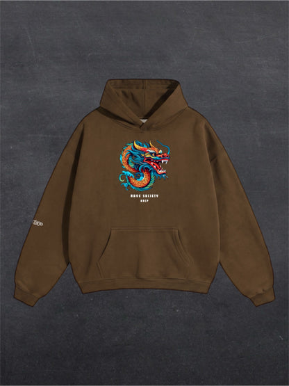 RAVE SOCIETY DRAGON UNISEX HOODIE - FRONT PRINT (multiple colours)