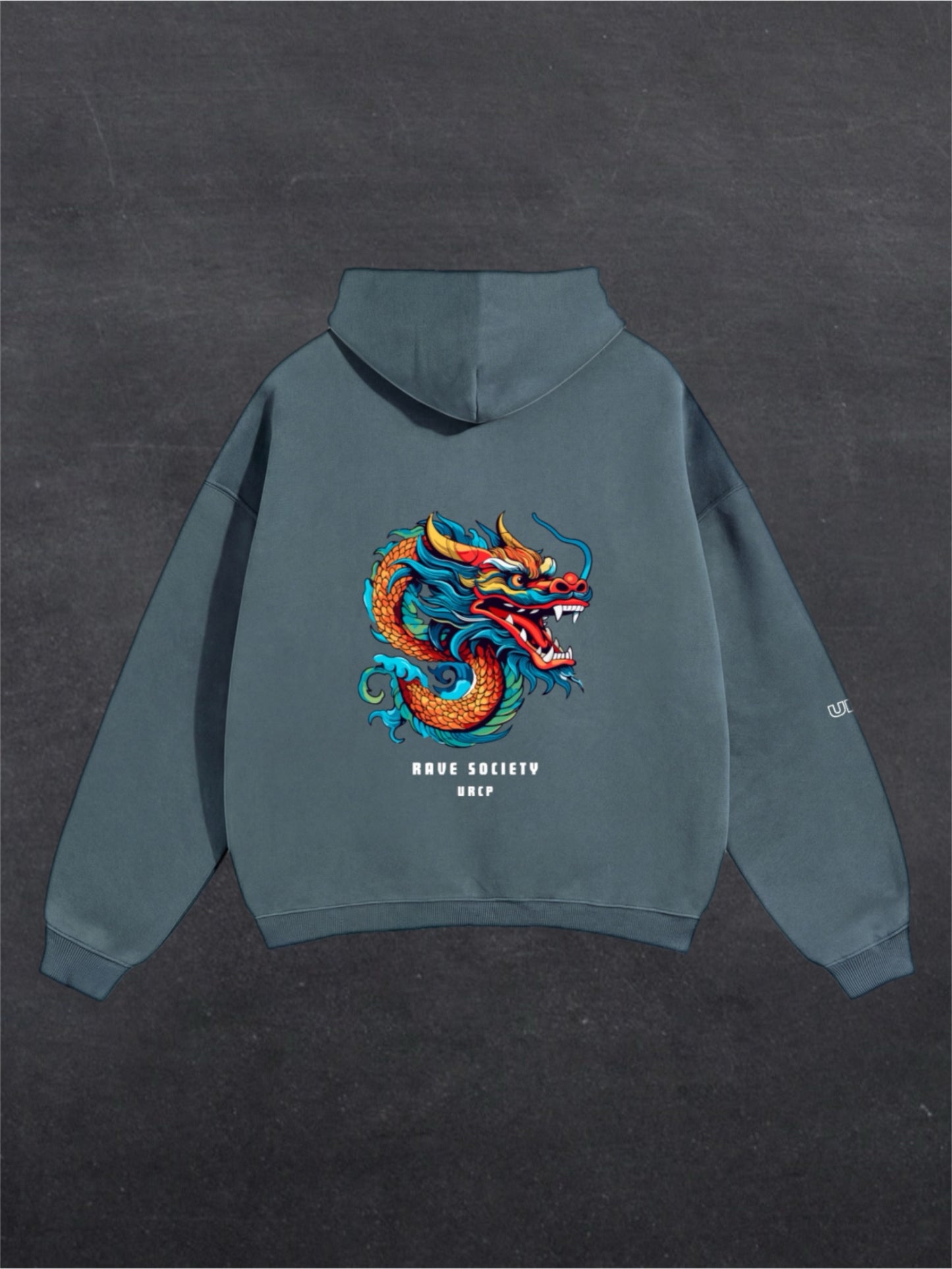 RAVE SOCIETY DRAGON UNISEX HOODIE - BACK PRINT (multiple colours)