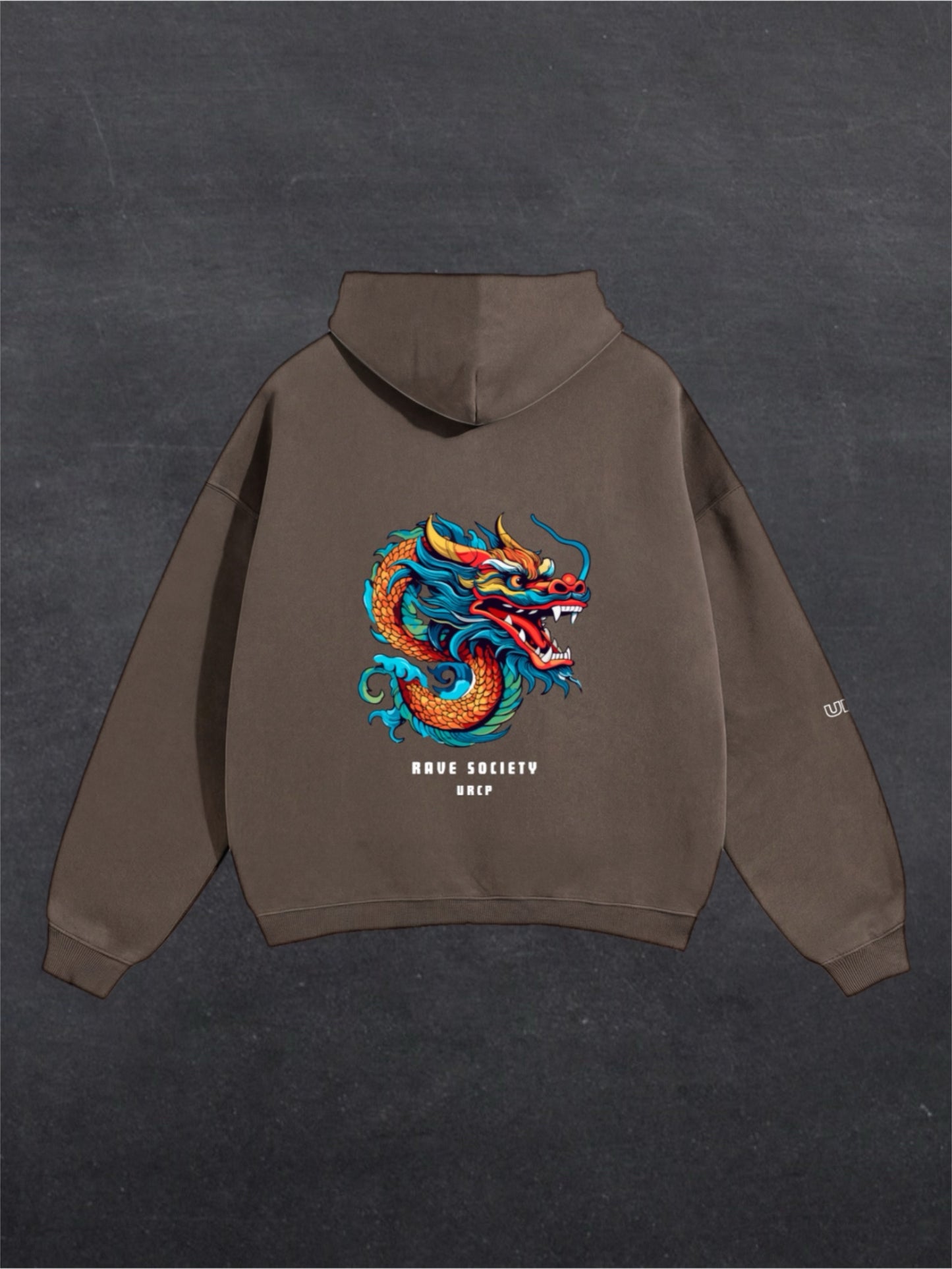 RAVE SOCIETY DRAGON UNISEX HOODIE - BACK PRINT (multiple colours)