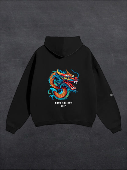 RAVE SOCIETY DRAGON UNISEX HOODIE - BACK PRINT (multiple colours)