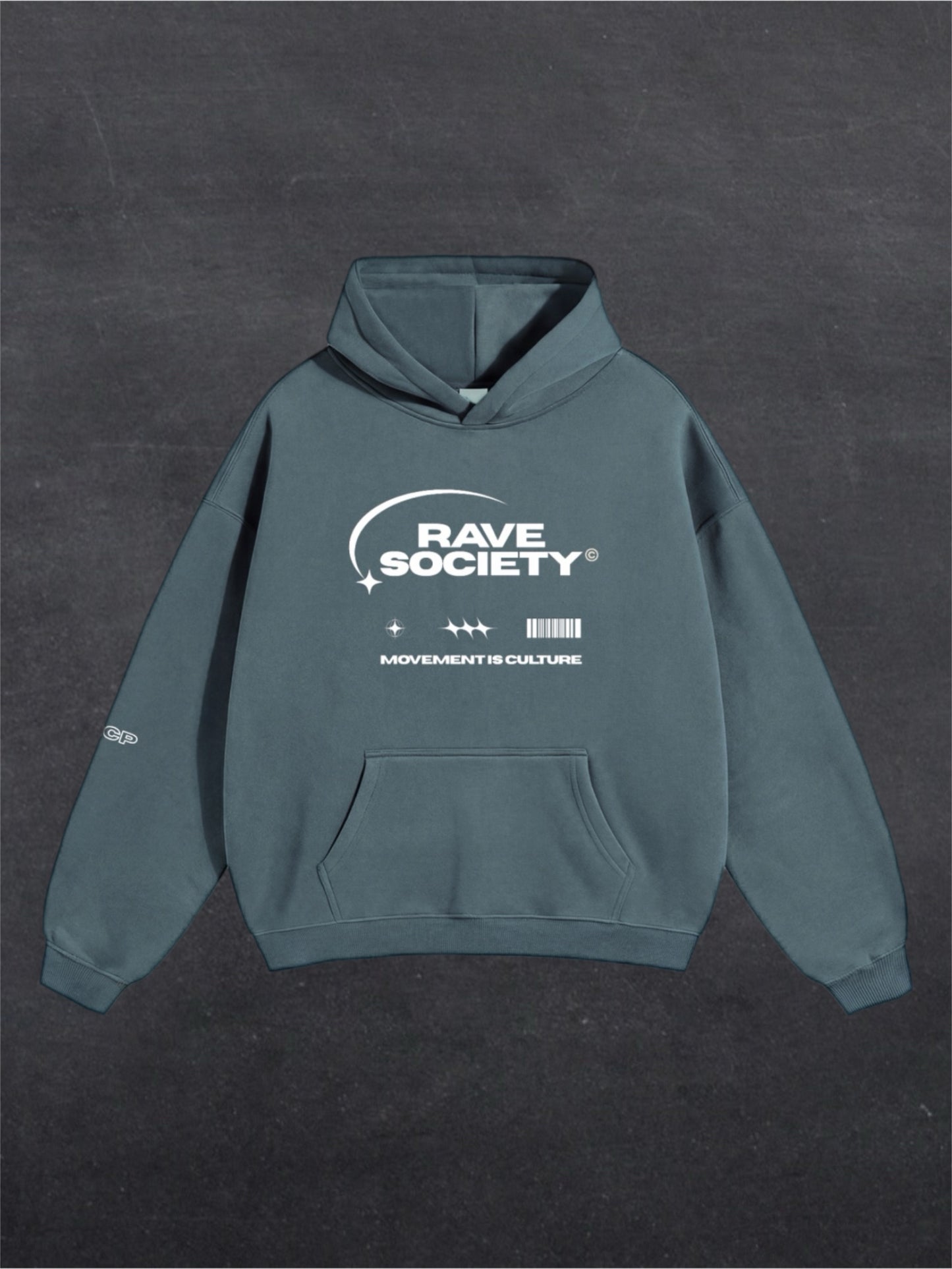 RAVE SOCIETY UNISEX HOODIE - FRONT PRINT (multiple colours)