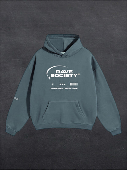 RAVE SOCIETY UNISEX HOODIE - FRONT PRINT (multiple colours)