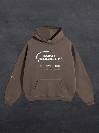 RAVE SOCIETY UNISEX HOODIE - FRONT PRINT (multiple colours)