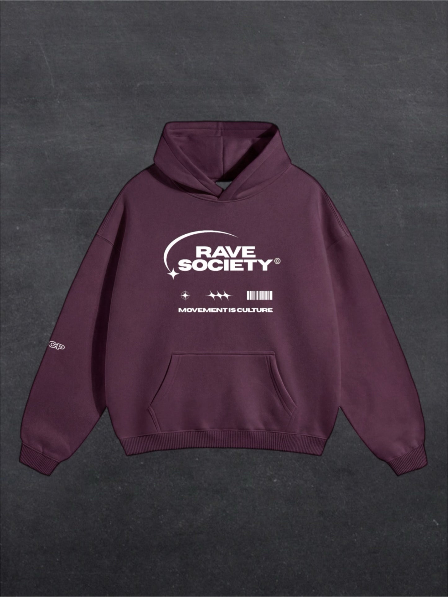 RAVE SOCIETY UNISEX HOODIE - FRONT PRINT (multiple colours)