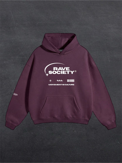 RAVE SOCIETY UNISEX HOODIE - FRONT PRINT (multiple colours)