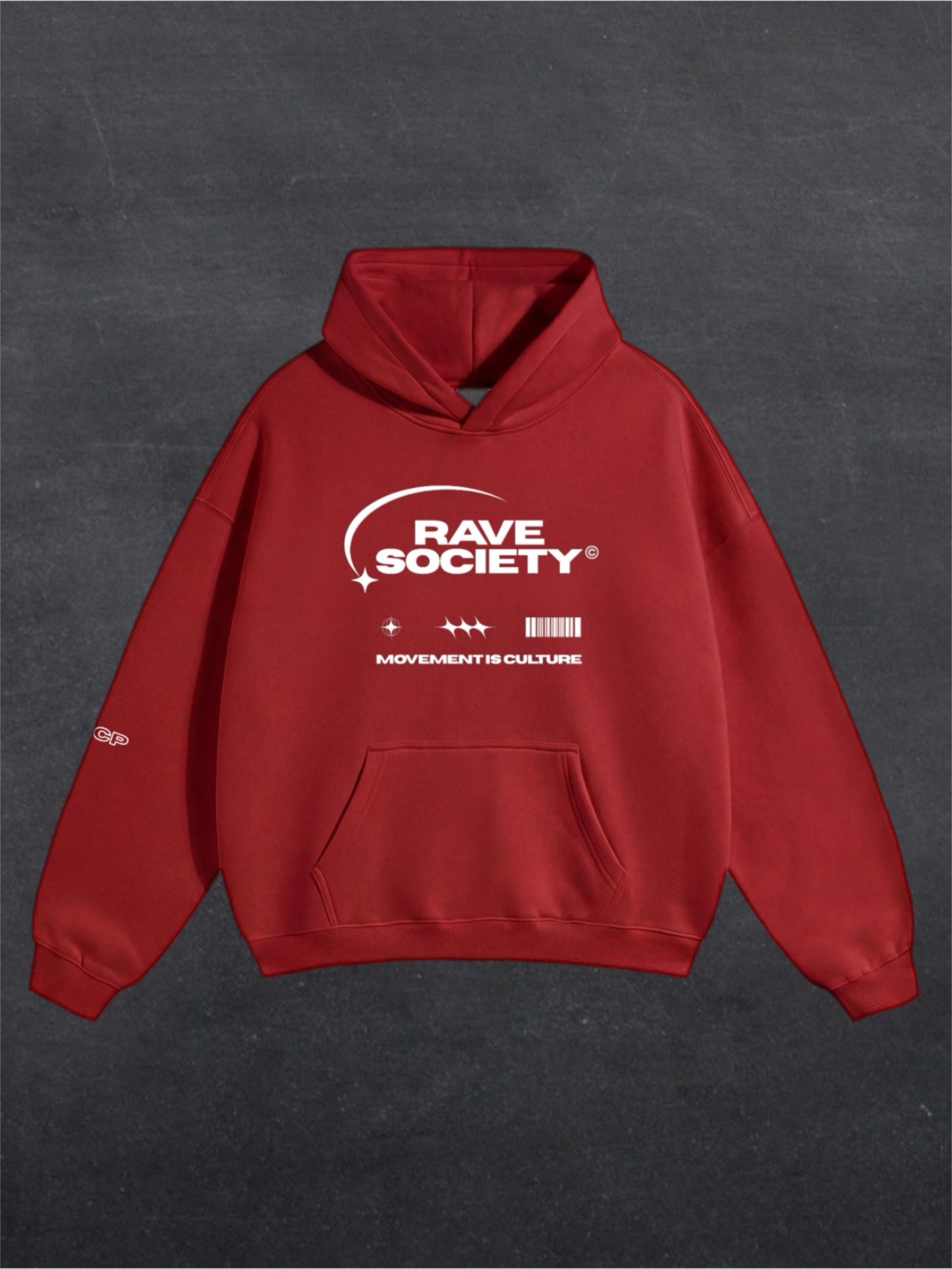 RAVE SOCIETY UNISEX HOODIE - FRONT PRINT (multiple colours)