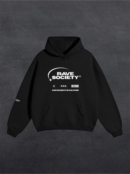 RAVE SOCIETY UNISEX HOODIE - FRONT PRINT (multiple colours)