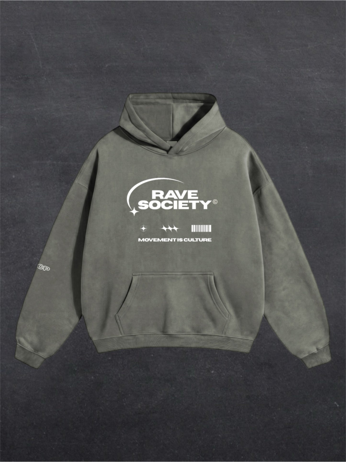RAVE SOCIETY UNISEX HOODIE - FRONT PRINT (multiple colours)