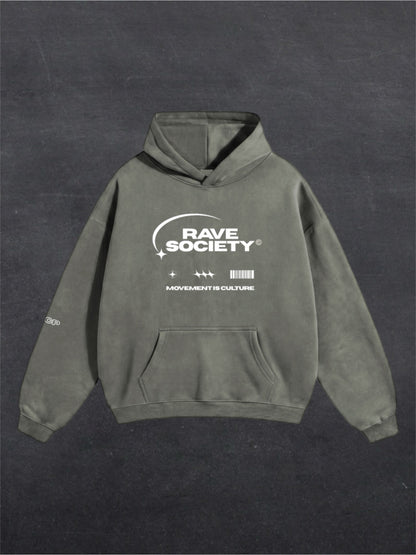 RAVE SOCIETY UNISEX HOODIE - FRONT PRINT (multiple colours)