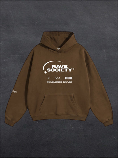 RAVE SOCIETY UNISEX HOODIE - FRONT PRINT (multiple colours)