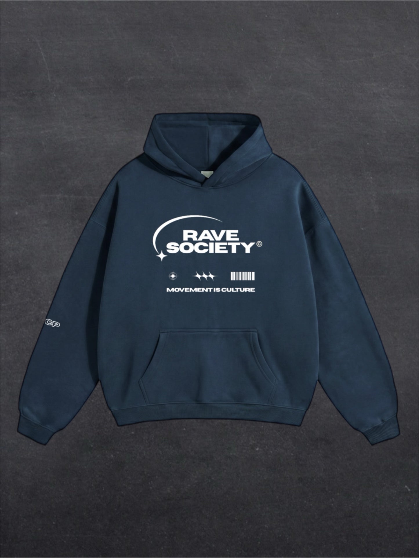 RAVE SOCIETY UNISEX HOODIE - FRONT PRINT (multiple colours)