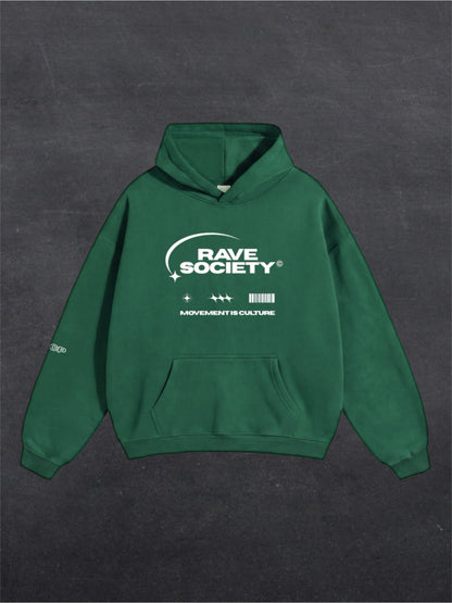 RAVE SOCIETY UNISEX HOODIE - FRONT PRINT (multiple colours)
