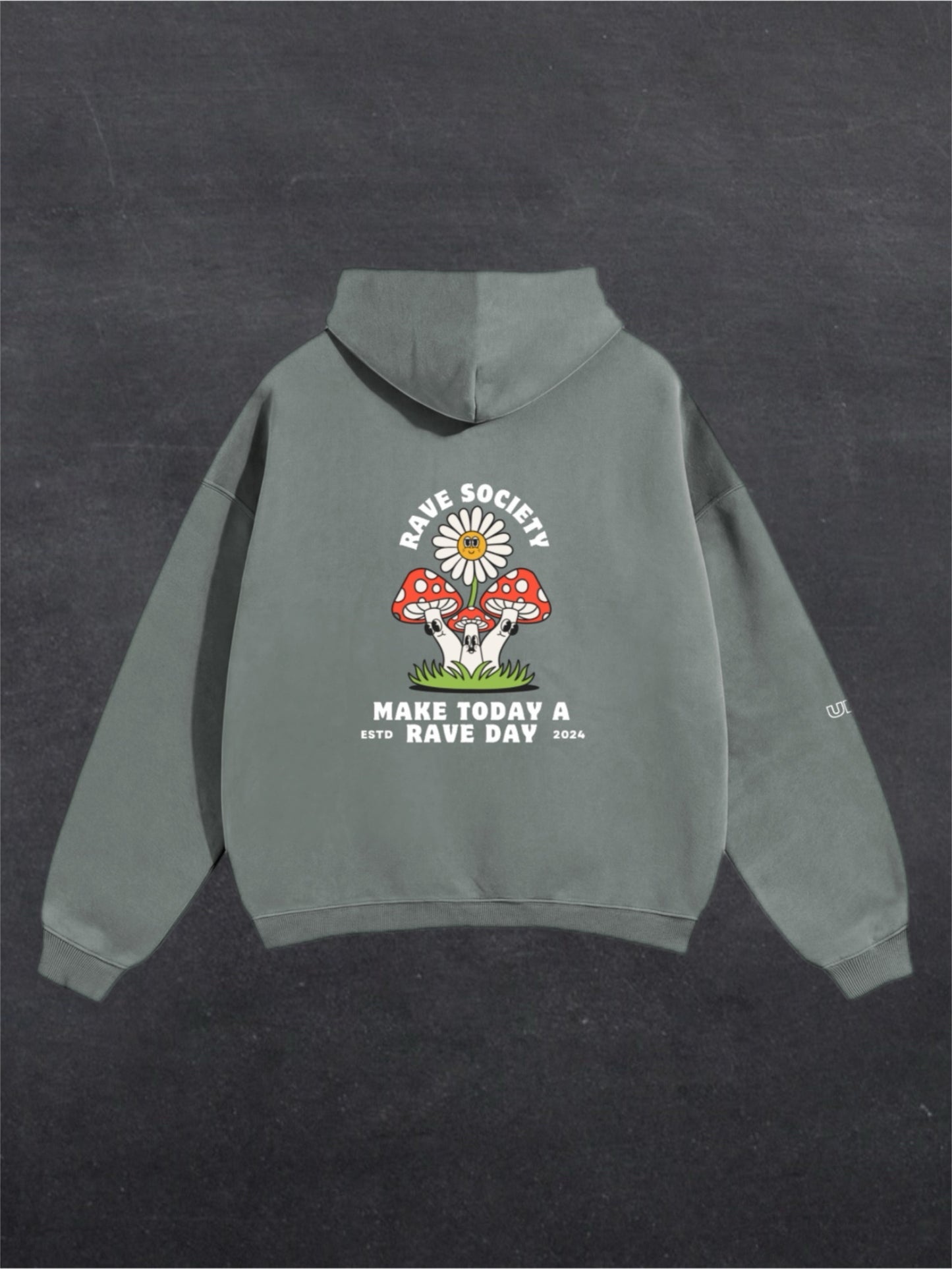 MAKE TODAY A RAVE DAY UNISEX HOODIE - BACK PRINT (multiple colours)