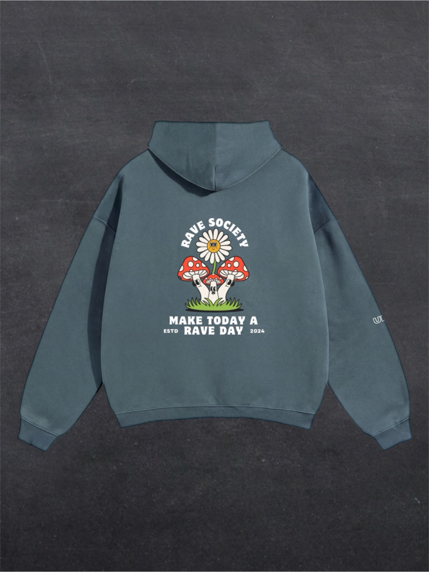 MAKE TODAY A RAVE DAY UNISEX HOODIE - BACK PRINT (multiple colours)