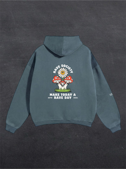 MAKE TODAY A RAVE DAY UNISEX HOODIE - BACK PRINT (multiple colours)