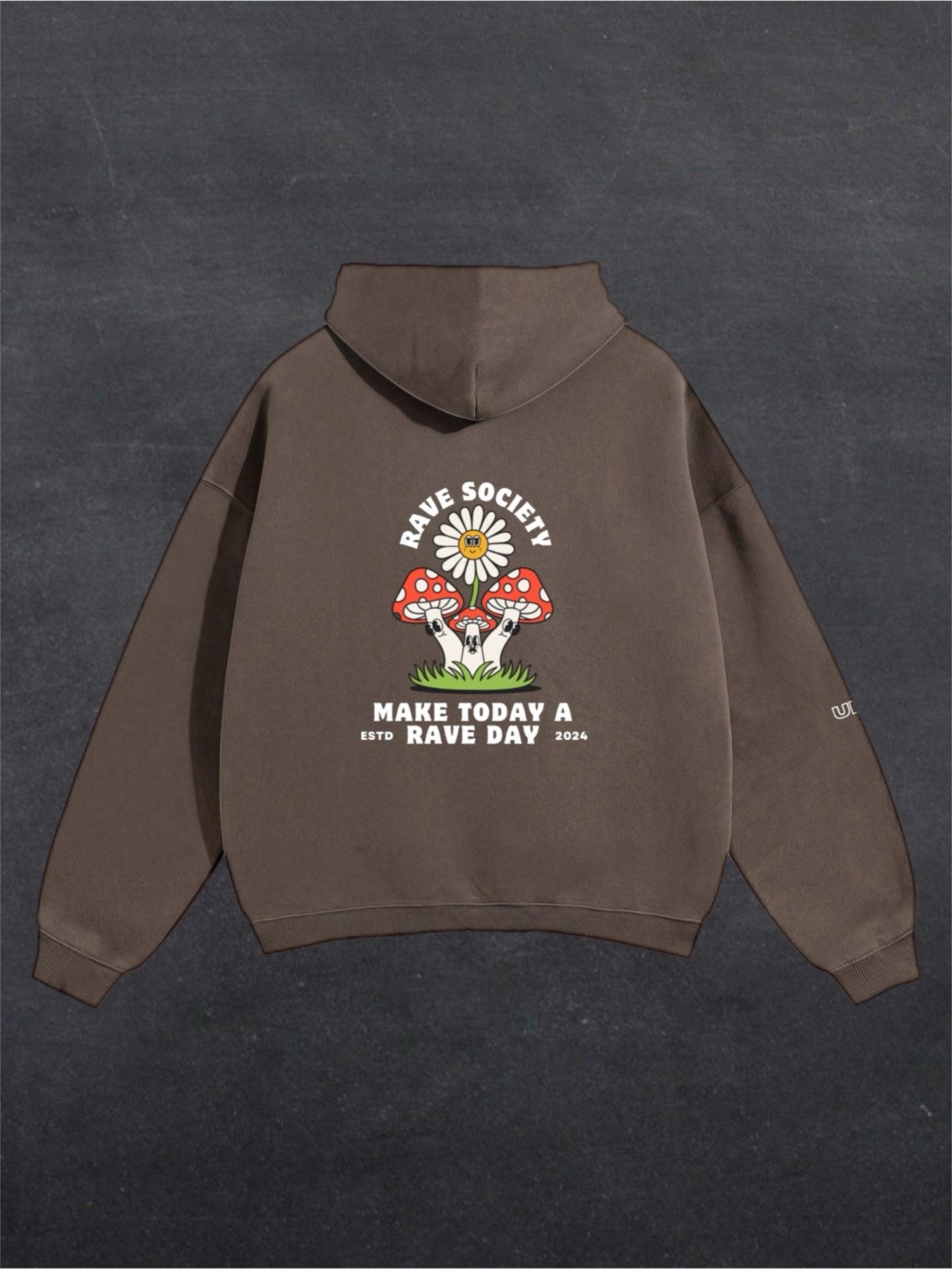 MAKE TODAY A RAVE DAY UNISEX HOODIE - BACK PRINT (multiple colours)
