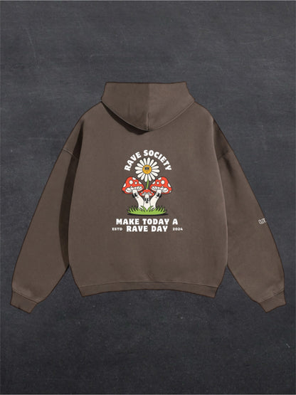 MAKE TODAY A RAVE DAY UNISEX HOODIE - BACK PRINT (multiple colours)