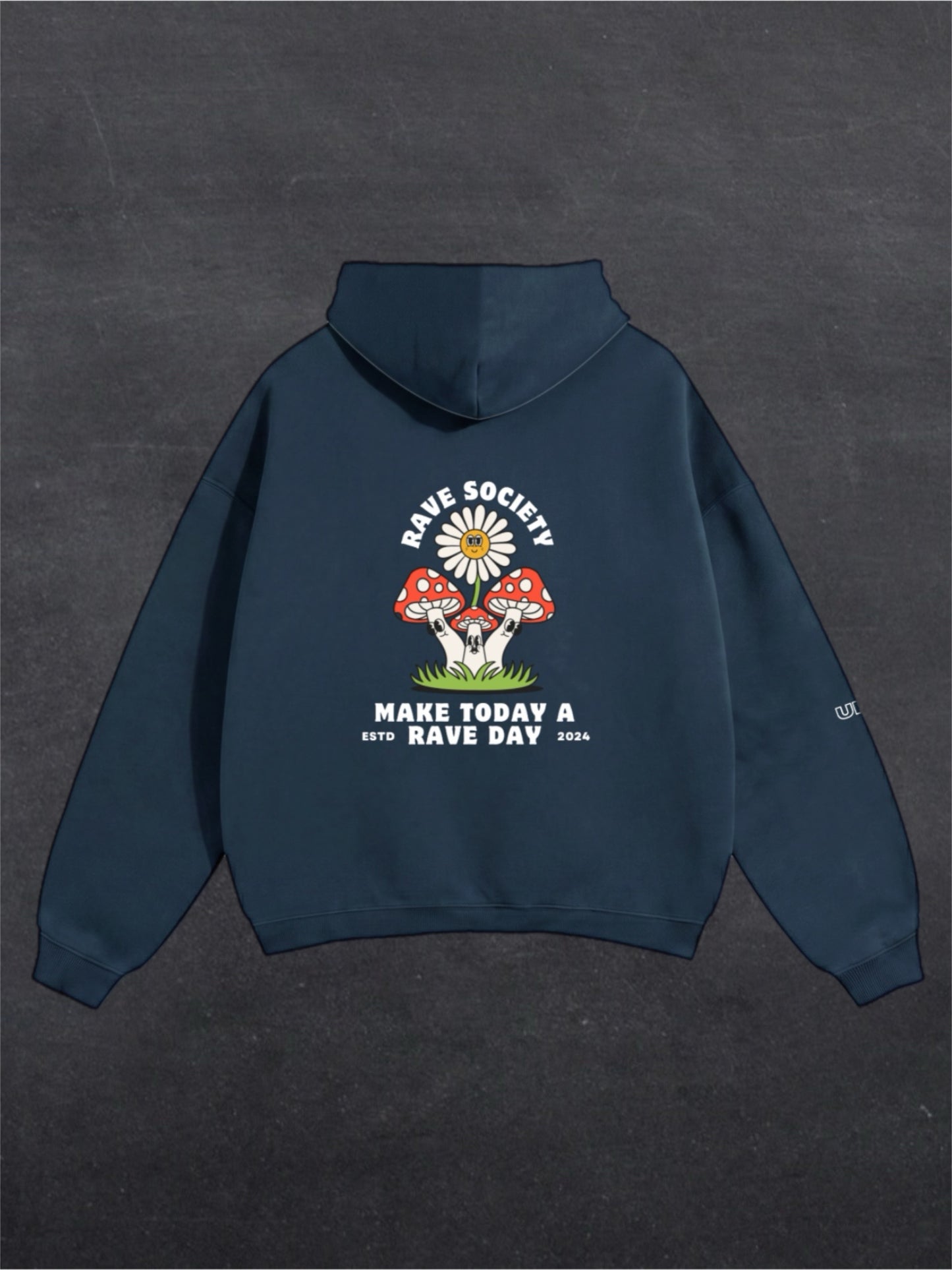 MAKE TODAY A RAVE DAY UNISEX HOODIE - BACK PRINT (multiple colours)